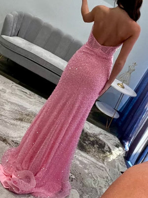 Sheath Straight Rhinestone Sweep Train Corset Dress