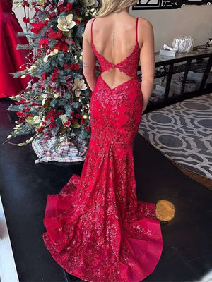 Sheath V-neck Appliques Lace Sweep Train Tulle Corset Dress
