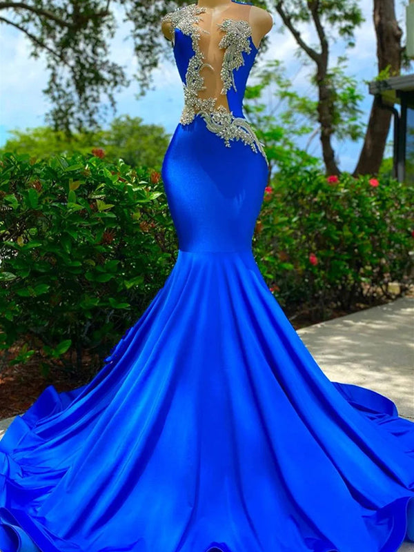 Mermaid Scoop Beading Floor-Length Dress
