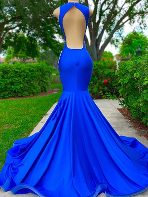 Mermaid Scoop Beading Floor-Length Dress
