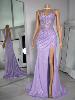 Sheath Spaghetti Straps Appliques Lace Sweep Train Corset Dress