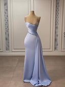 Sheath Spaghetti Straps Rhinestone Floor-Length Silk Like Satin Dress
