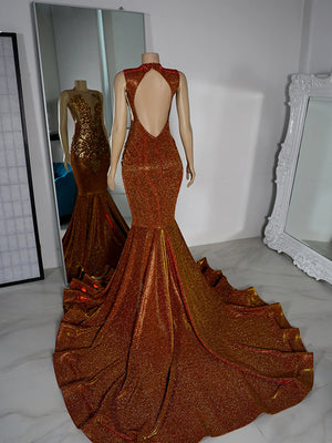 Mermaid Illusion Beading Court Train Dress