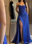 Sheath Sweetheart Pleated Floor-Length Charmeuse Corset Prom Dress