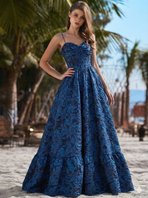 A-line Spaghetti Straps Floor-Length Other Corset Prom Dress