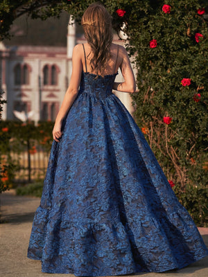 A-line Spaghetti Straps Floor-Length Other Corset Prom Dress