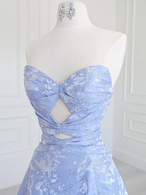 A-line Sweetheart Pleated Sweep Train Corset Prom Dress