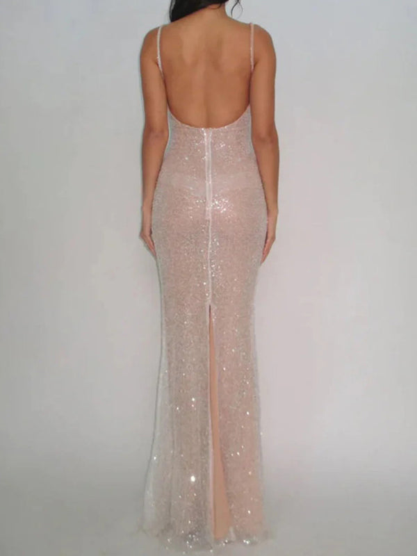 Sheath Spaghetti Straps Floor-Length Corset Prom Dress