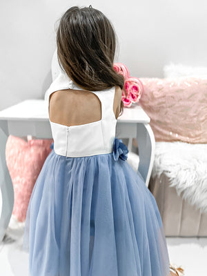 A-line Scoop Flower Tea-Length Tulle Flower Girl Dress
